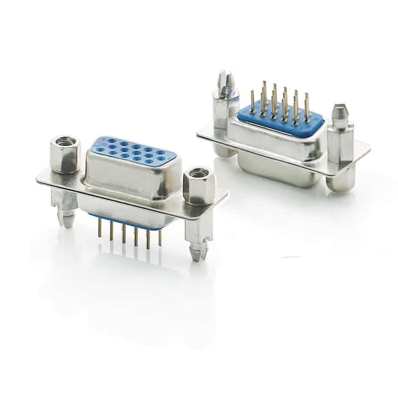 D-sub female 15pin pcb mount vertical