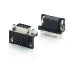 15 pin D-sub male connector snap-in angled