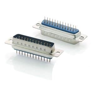 Vertical D sub connector 25pin