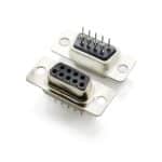 Vertical D-Sub socket 9p female connector