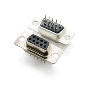 Vertical D-Sub socket 9p female connector