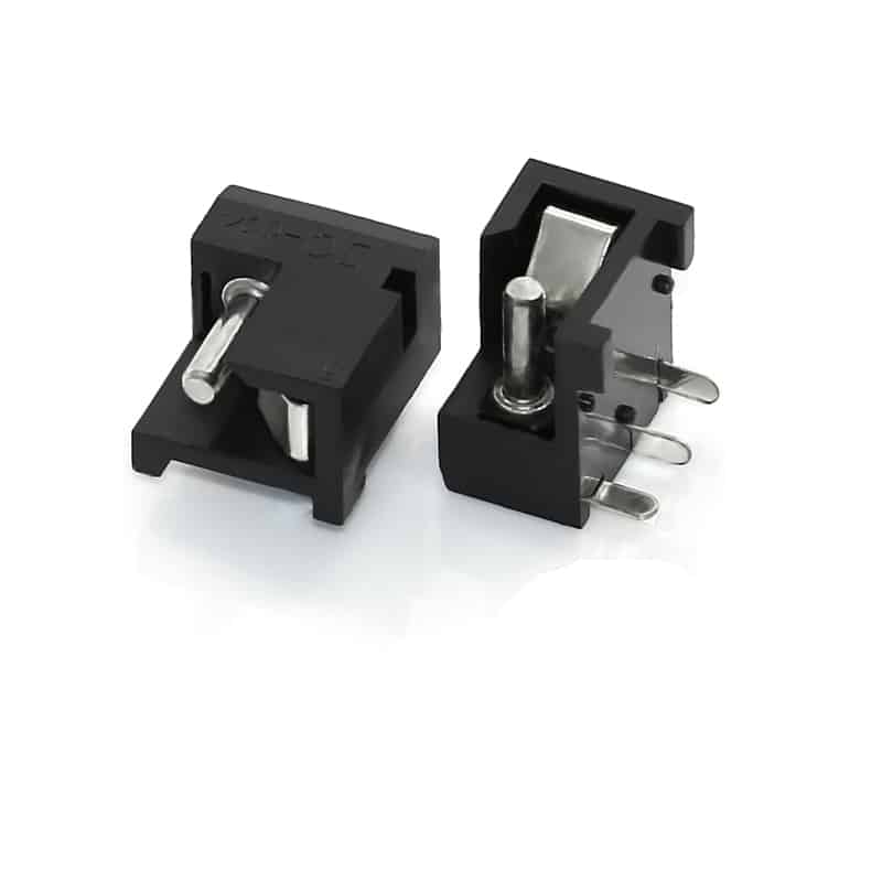 DC Jack 3pin snap-in 90 degree