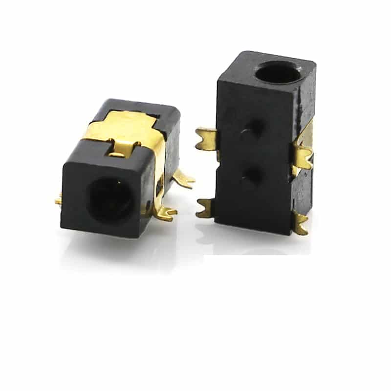 Gold Plated DC Jack SMD 4Pin PCB Mount Female DC Power Connector 4P SMT Right Angle
