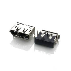 DisplayPort connector female right angle DIP 20 pin