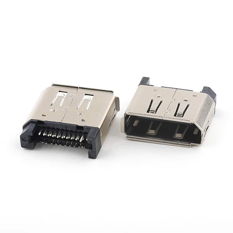 DP Connector 20 pin Clamp PCB DisplayPort socket