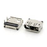 right angle displayport connector female 20p SMT