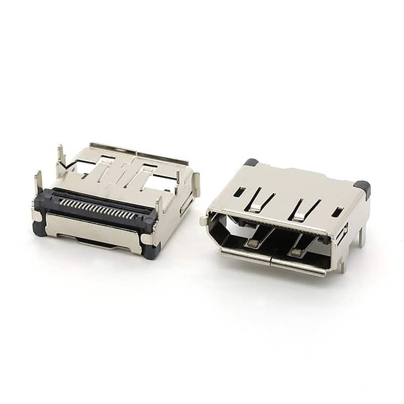DisplayPort connector female 20p SMT right angle