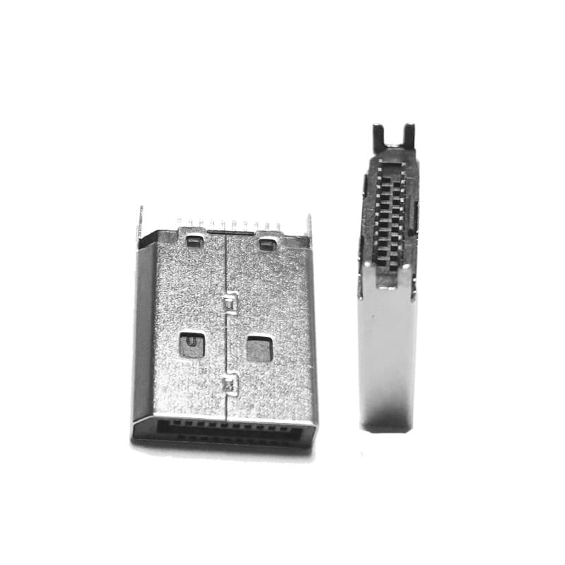 20 pin DisplayPort PCB connector 180 degree Display Port male connector 20p