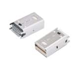 Mini DisplayPort Connector Male 20 Pin Straddle Mount — DP-MN-M01 Mini DP Plug PCB Clamp 1.6mm for Compact Display Designs