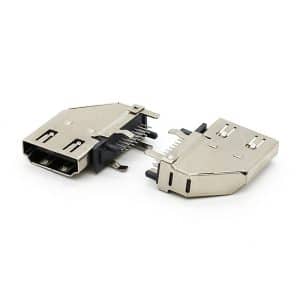 HDMI A Female Connector Flank DIP 19pin Flank