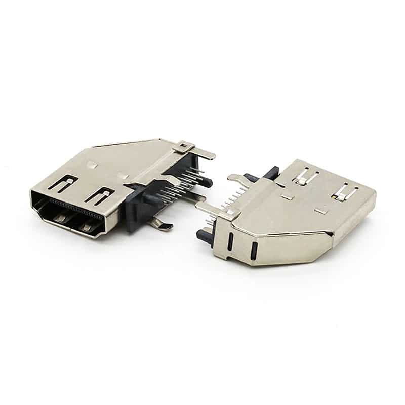 HDMI A Female Connector Side DIP 19pin