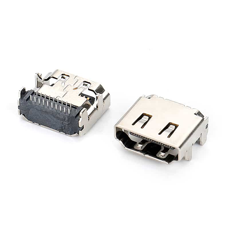 HDMI receptacle dip pcb mount connector