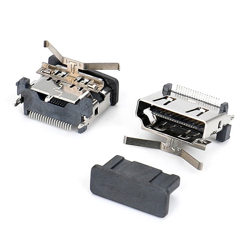 HDMI panel mount connecotor 19p smt vertical