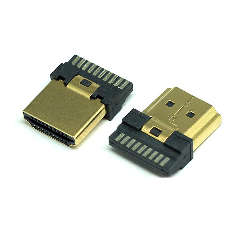 HDMI male connector 19pin wire solder type