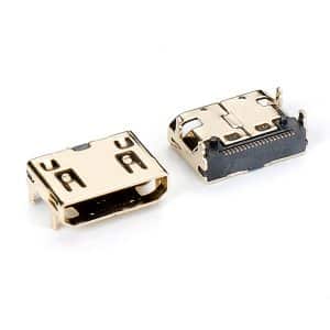 Top Mount Mini HDMI Female connector 19p SMT On Board