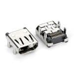 Surface Mount Micro HDMI PCB Connector 19 pin SMT right angle Through hole
