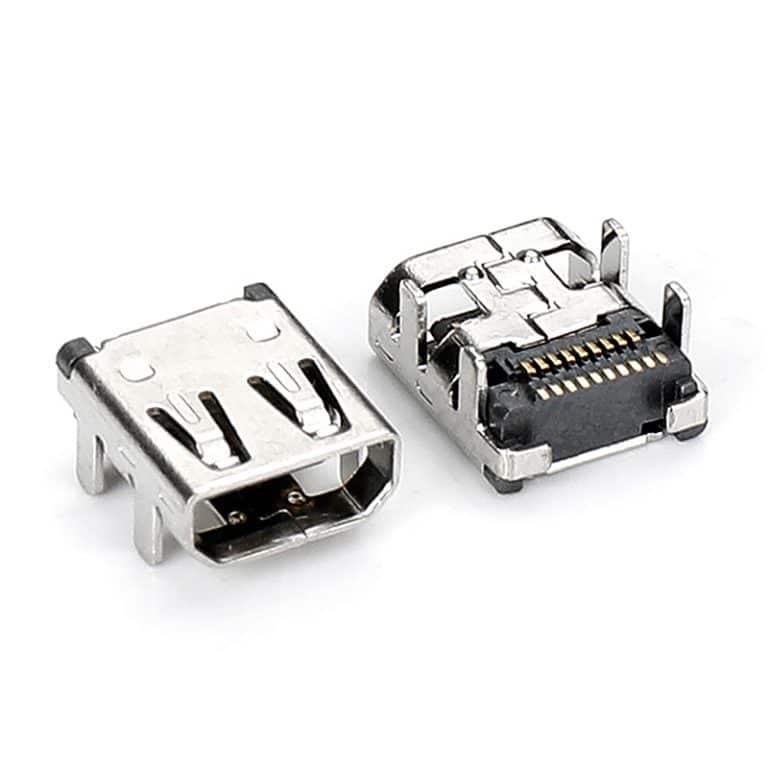 Micro HDMI PCB Connector female 19pin dual surface mount on board