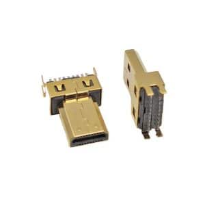 Micro HDMI connector male 19pin Straddle Mount hdmi D type plug