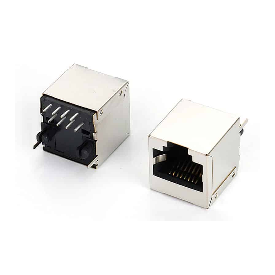 RJ45 female jack 8p dip vertical