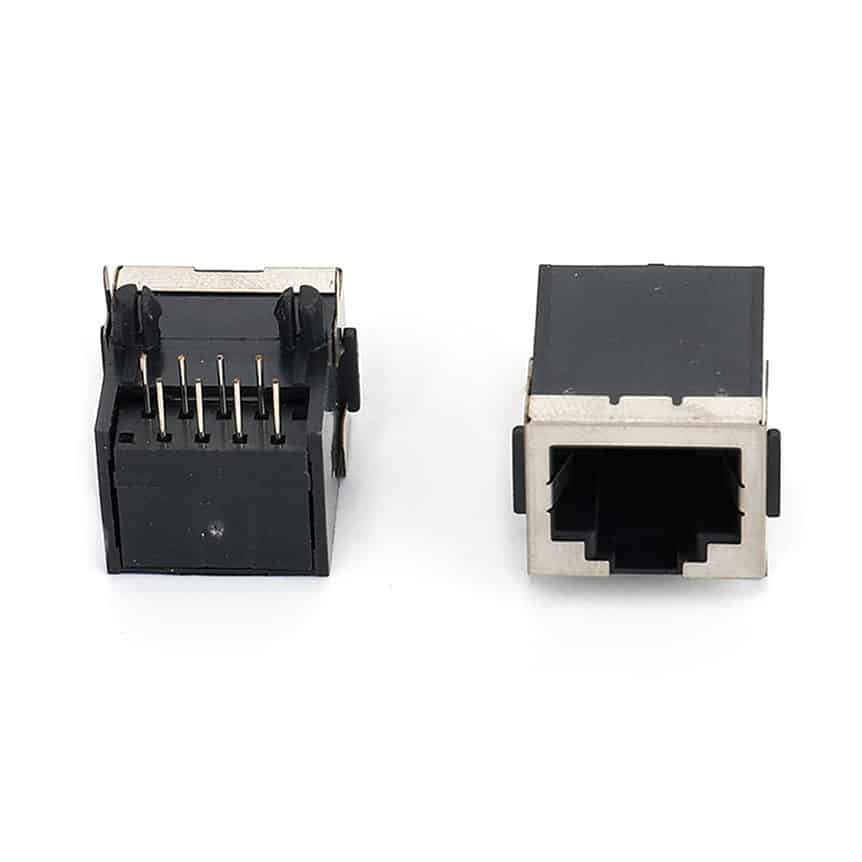 RJ45 Single port Modular jack 8pin DIP sink plate