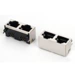 RJ45 double port jack shielded
