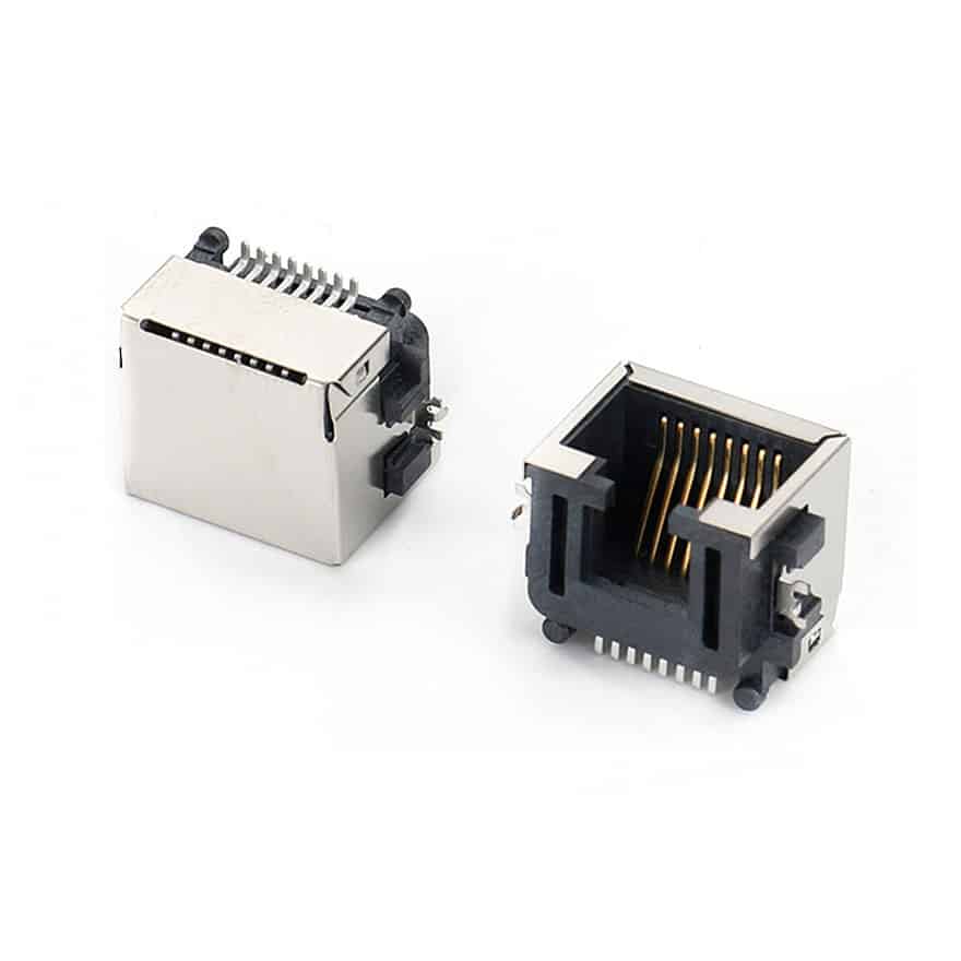 Modular jack RJ45 Shielded 8p8c mid mount