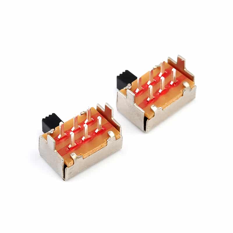 6 Pin dual raw slide switch 2p2t dip right angle SK-22F14