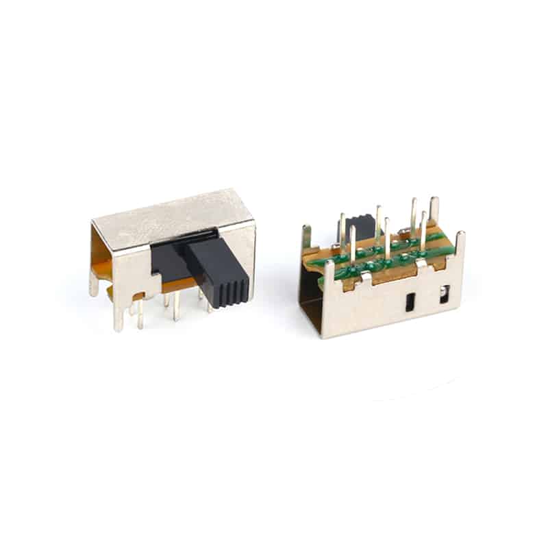 4 fixed feet 6 pins horizontal slide switch 2p2t SK-22H03