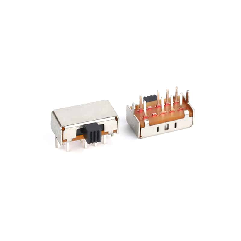 3 position slide switch horizontal 8 pin DIP right angle