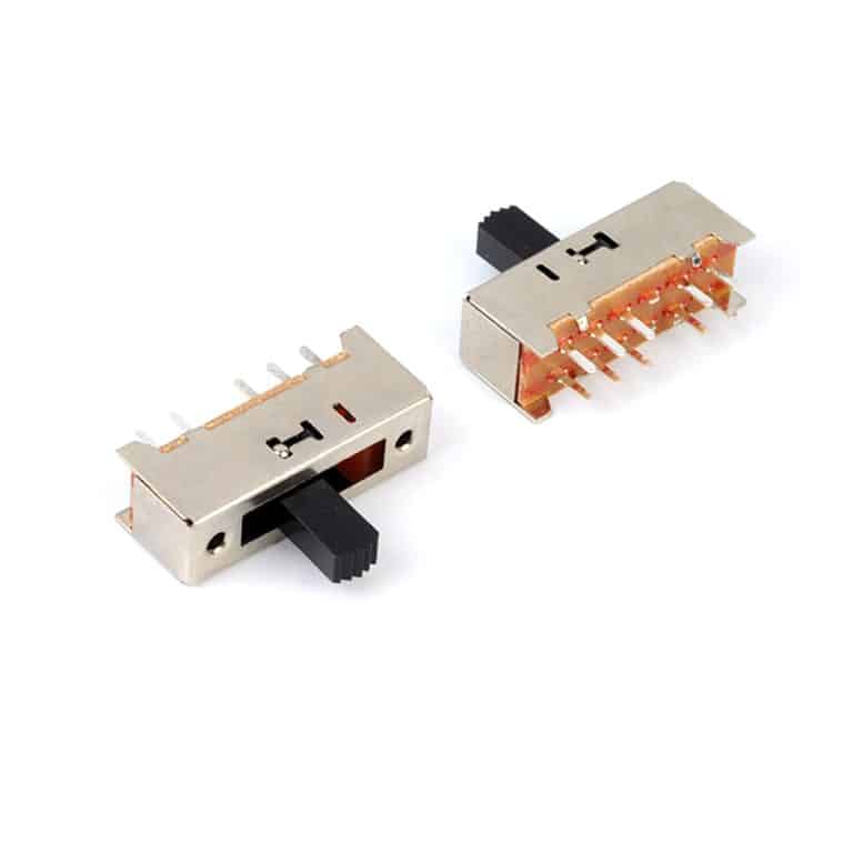 VERTICAL SLIDE SWITCH 180° 2P4T