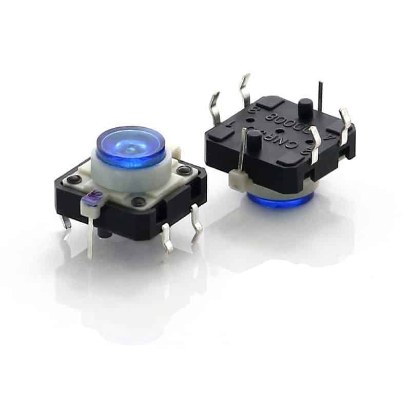 12mm LED Tact Switch for PCB Mounting and HMI Applications