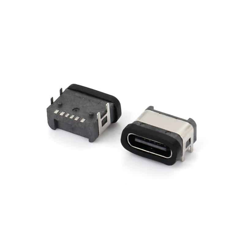 6pin waterproof usb-c connector smt on board