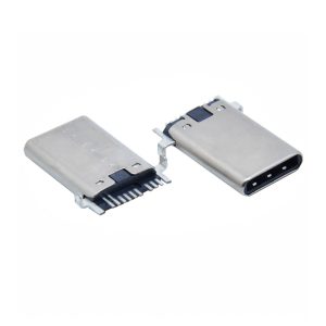 USB 2.0 type C connector male 9 Pin mid mount right angle