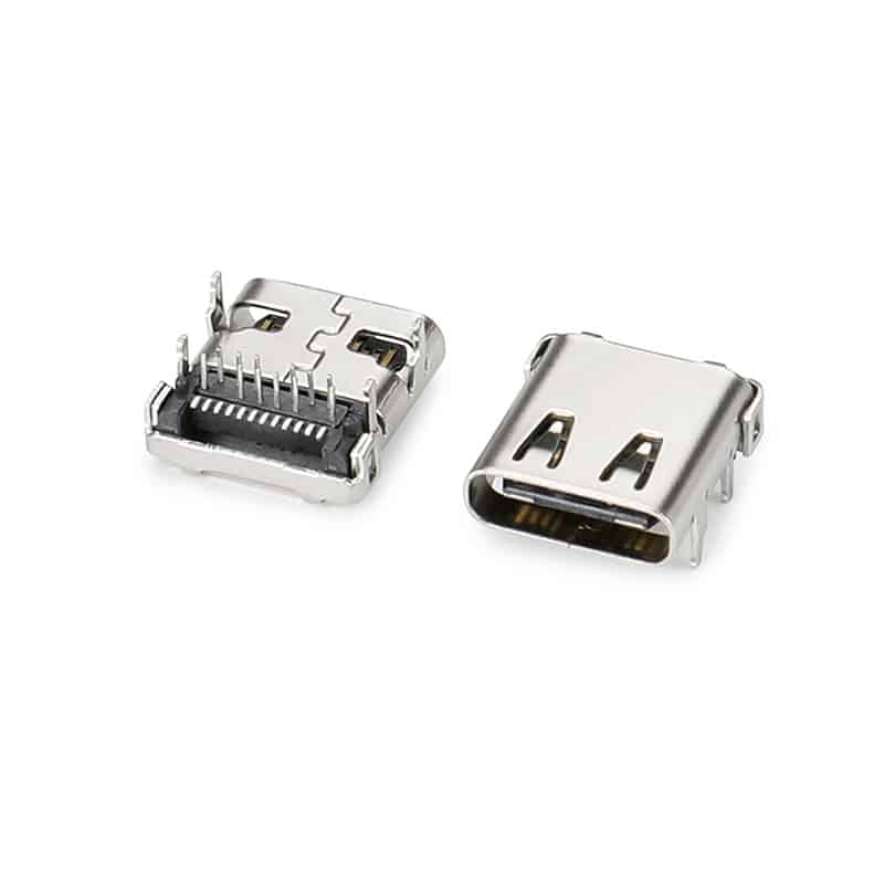 USB 3.1 Type C Connector Female 24P DIP+SMT Right Angle