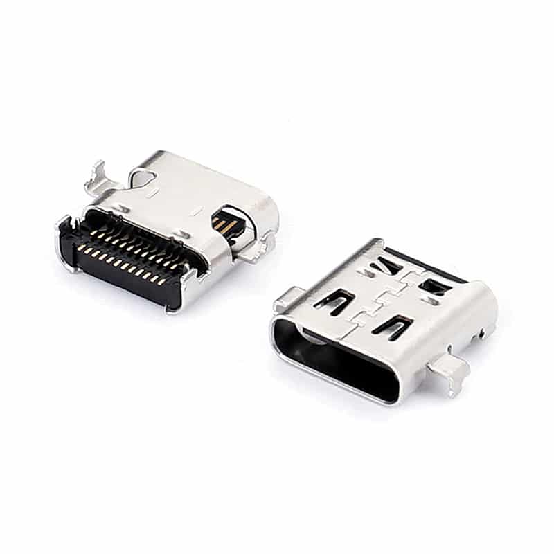 Type c USB connector 24p mid-mount smt right angle