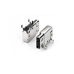 Flank mount USB 3.2 Gen 2 Type-C connector female 24 pin