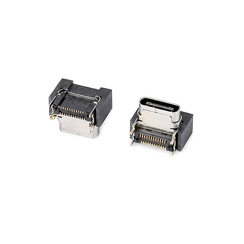 USB type C receptacle Connector SMD 24 pin SMT right angle L9.1mm CL 3.68MM