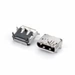 Right angle DisplayPort receptacle 20P SMT Through hole