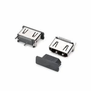 Vertical SMT DP connector female 20P through hole