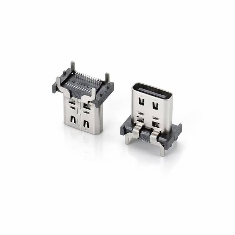 Vertical USB-c connector 24 pin SMT straight