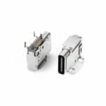 90 Degree USB-C Connector 24 Pin SMT Flank Mount Through Hole for USB 3.2 High-Speed Devices