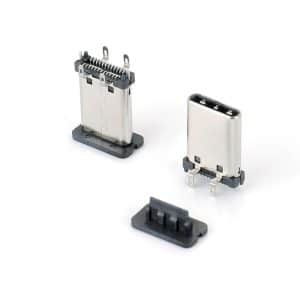 24 Pin USB Type-C Pug Vertical SMT Dual Raw through hole H=11.1