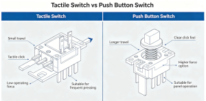 tactile switch vs push button switch