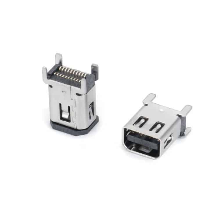 Vertical mount Mini DP Connector Female 20 pin