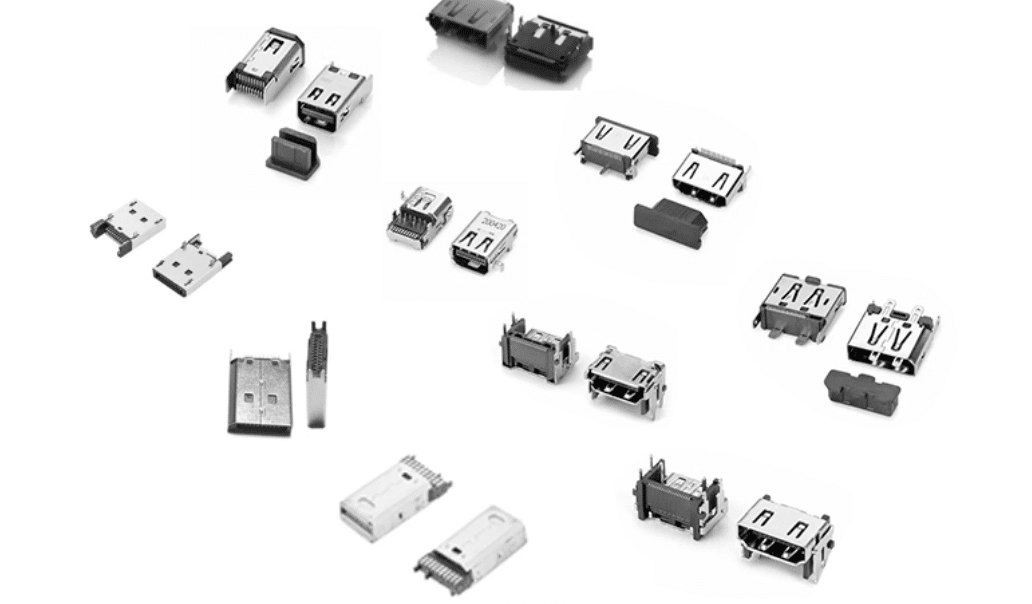 DisplayPort connector PCB SMT vertical right angle receptacle for monitors and docking stations