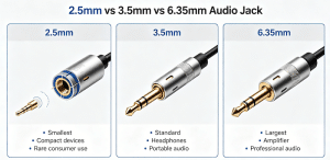 2.5mm vs 3.5mm vs 6.35mm audio jack