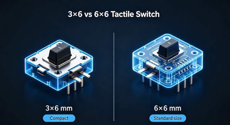 3×6 vs 6×6 tactile switch