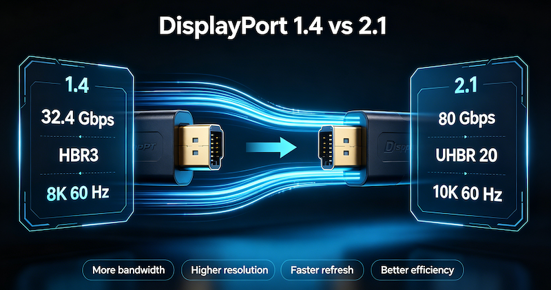 DisplayPort 1.4 vs 2.1: Complete Comparison Guide