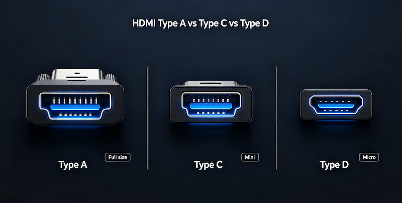 HDMI Type A vs Type C vs Type D: Key Differences Explained
