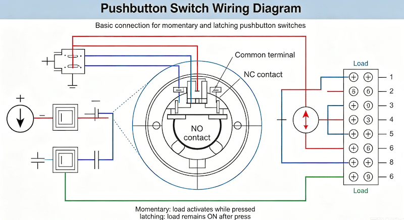 Pushbutton Switch Wiring Diagram: Reading the Schematic Behind the Physical Switch